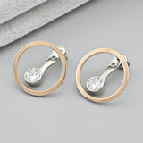 Pendientes de moissanita para mujer | Plata de ley 925 con baño de oro de 18 quilates | Diseño conmovedor