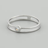 925 Sterling Silver Ring - Silver with White Cubic Zirconia - Olivia Star Jewelry 1280R