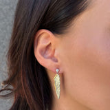 Pendientes de moissanita para mujer | Plata de ley 925 con baño de oro de 18 quilates | Diseño conmovedor