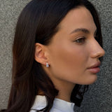 Pendientes de moissanita para mujer | Plata de ley 925 con baño de oro de 18 quilates | Diseño conmovedor