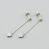 Pendientes de moissanita para mujer | Plata de ley 925 con baño de oro de 18 quilates | Diseño conmovedor