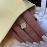 Sterling Silver Ring - Solid Gold over Silver with White Cubic Zirconia - Olivia Star Jewelry 1993R