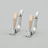 Pendientes de moissanita para mujer | Plata de ley 925 con baño de oro de 18 quilates | Diseño conmovedor