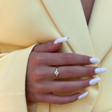 Sterling Silver Ring - Solid Gold over Silver with White Cubic Zirconia - Olivia Star Jewelry 2017R