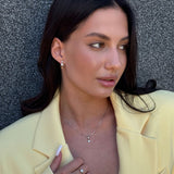 Pendientes de moissanita para mujer | Plata de ley 925 con baño de oro de 18 quilates | Diseño conmovedor