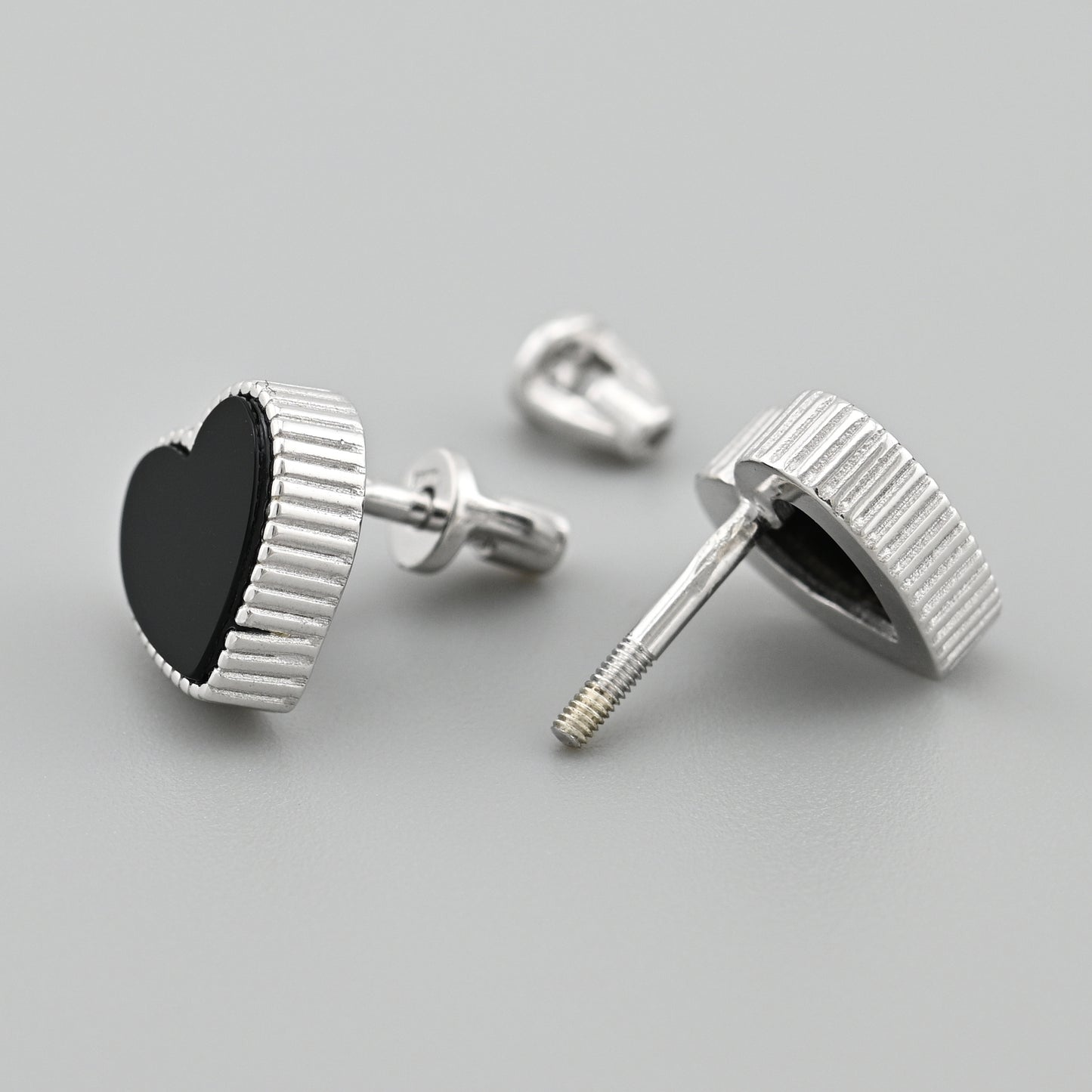 Black Onyx Stud Earrings | Black Onyx Elegant | Sterling Silver