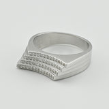 925 Sterling Silver Ring - Minimalist Band with Cubic Zirconia - Olivia Star Jewelry 2119R