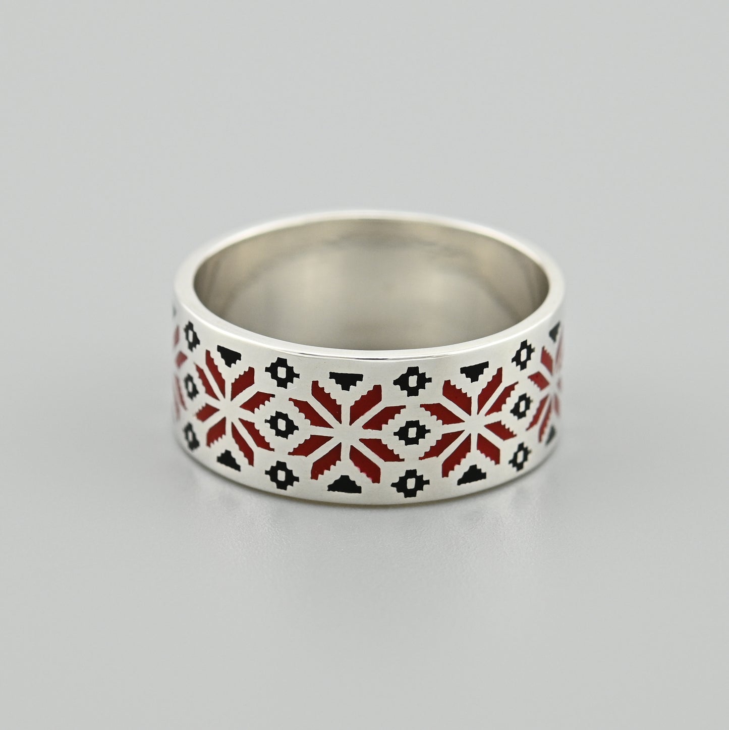 Enamel Ring | Modern Stacking | Sterling Silver