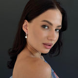 Pendientes de moissanita para mujer | Plata de ley 925 con baño de oro de 18 quilates | Diseño conmovedor