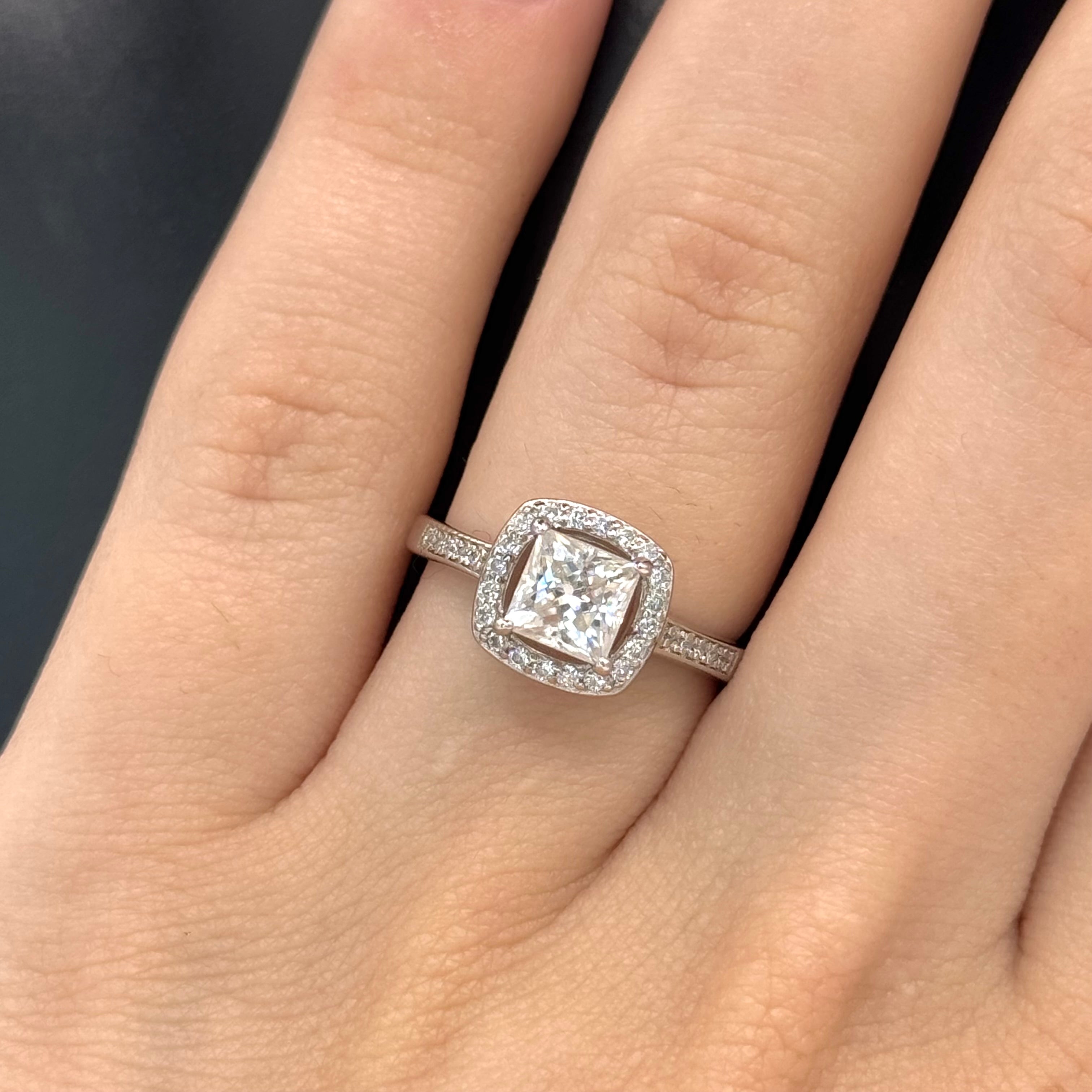 Sophisticated Moissanite Engagement Ring - Square-Cut Gem in a Polished Setting