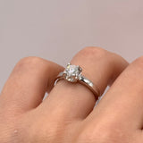 Starlit Moissanite Engagement Ring - Sleek Metal Band with a Radiant Stone
