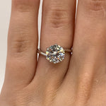 Timeless Moissanite Diamond Ring - Classic Design in Polished Sterling Silver