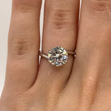 Timeless Moissanite Diamond Ring - Classic Design in Polished Sterling Silver