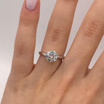 Women’s 18K White Gold Plated Moissanite Ring – Lab-Grown Diamond, Secure Six-Claws Design