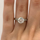 Timeless Moissanite Diamond Ring - Classic Design in Polished Sterling Silver