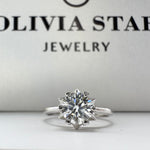 Elegant Moissanite Engagement Ring - Brilliant Cut Diamond in S925 Sterling Silver