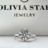 Elegant Moissanite Engagement Ring - Brilliant Cut Diamond in S925 Sterling Silver