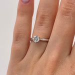 18K White Gold Plated Moissanite Ring – Lab-Grown Diamond, Elegant Six-Claws Setting