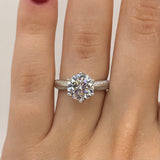 Kingdom Moissanite Diamond Engagement Ring – Lab-Grown, 18K White Gold Plated Sterling Silver