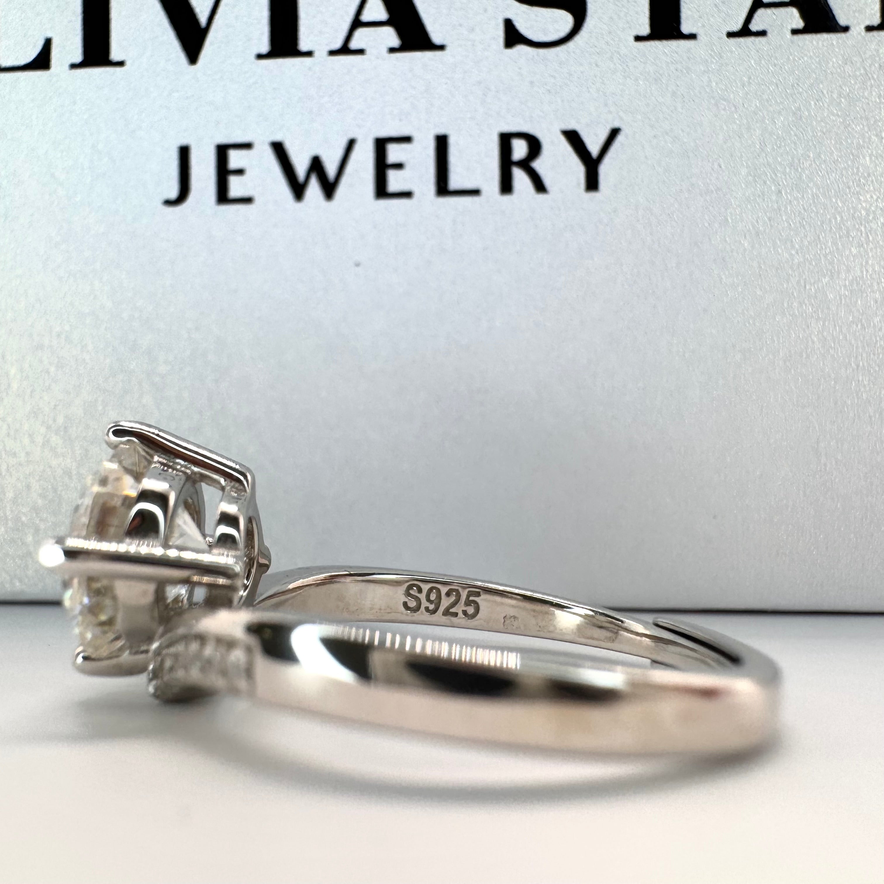 Refined Moissanite Engagement Ring - Princess Cut Stone with Timeless Appeal