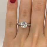 Women’s Moissanite Diamond Engagement Ring – Sterling Silver, White Gold Plated, Kingdom Design