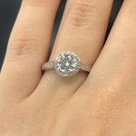 Moissanite Lab-Grown Diamond Engagement Ring for Women – 18K White Gold Plated S925 Sterling Silver