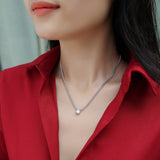 Collar con colgante de moissanita para mujer | Plata de ley 925 con baño de oro de 18 quilates | Diseño de ensueño