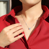 Collar con colgante de moissanita para mujer | Plata de ley 925 con baño de oro de 18 quilates | Diseño único