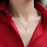 Collar con colgante de moissanita para mujer | Plata de ley 925 con baño de oro de 18 quilates | Veritas Design