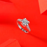 Sophisticated Moissanite Ring - Brilliant-Cut Center Stone in a Sleek Setting