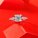 Refined Moissanite Engagement Ring - Timeless Beauty with a Dazzling Gem