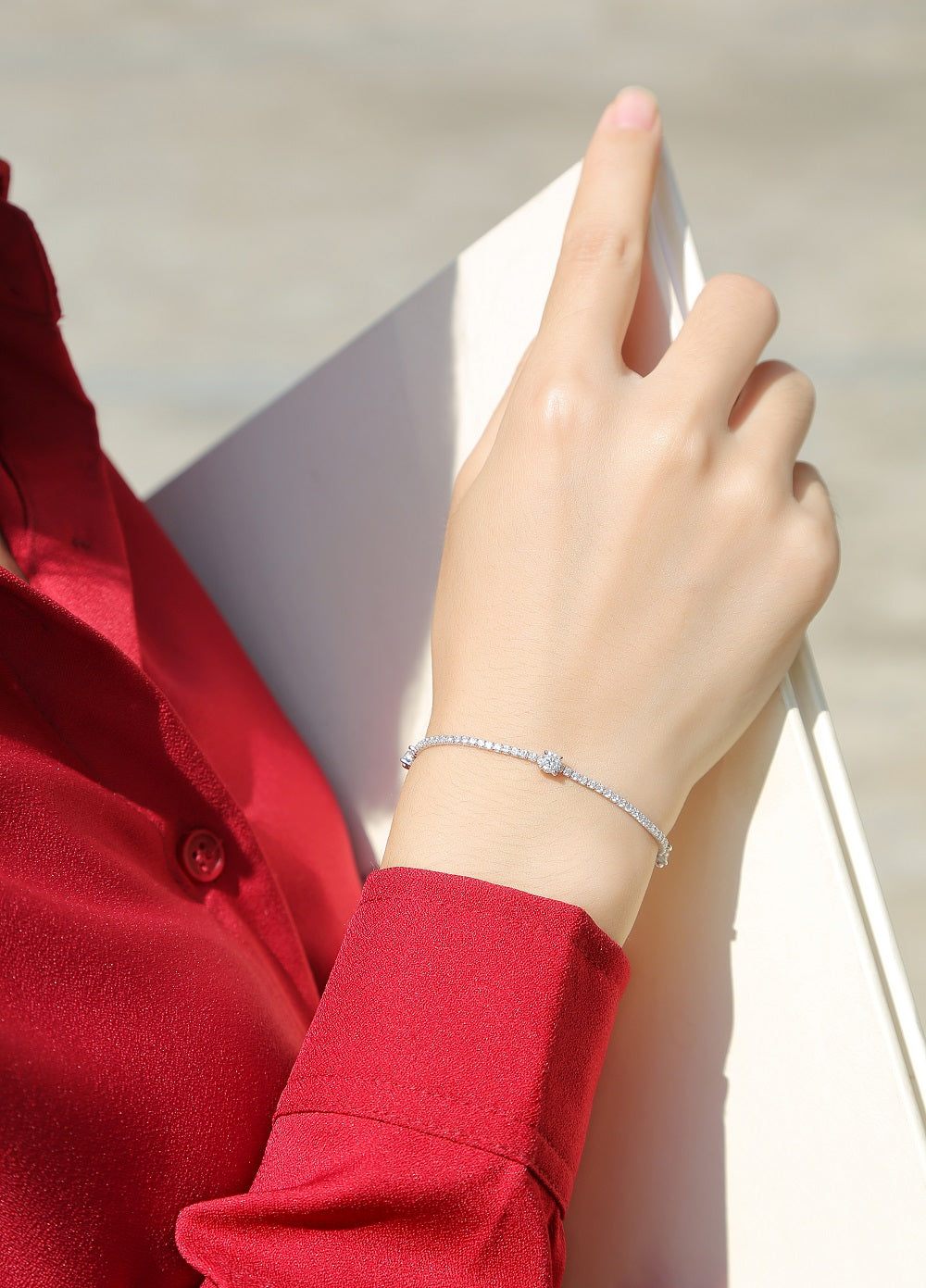 Star Trek-Inspired Moissanite Bracelet - Brilliant Stones in a Sleek Metal Band