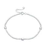 Minimalist Moissanite Bracelet - Sleek Sci-Fi Design with a Brilliant Shine