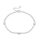 Minimalist Moissanite Bracelet - Sleek Sci-Fi Design with a Brilliant Shine