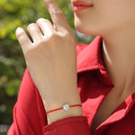 Elegant Moissanite Bracelet - Heart-Shaped Charm on a Sleek Adjustable Band