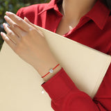 Moissanite Heart Charm Bracelet - Adjustable Cord with a Minimalist Design