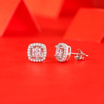 Luminous Square Moissanite Stud Earrings - Precisely Cut Stones in a Sleek Frame