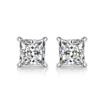 Moissanite earrings with a stellar spark design, featuring dazzling stones set in a sleek metal frame for a brilliant and sophisticated look.