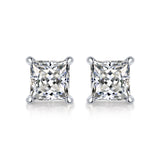 Moissanite earrings with a stellar spark design, featuring dazzling stones set in a sleek metal frame for a brilliant and sophisticated look.