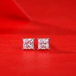Refined Moissanite Earrings - Elegant Stellar Spark with a Polished Finish