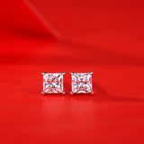 Refined Moissanite Earrings - Elegant Stellar Spark with a Polished Finish