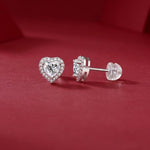 Timeless Heart Moissanite Earrings - Sparkling Stones in a Sleek Metal Frame