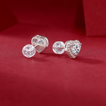 Classic Moissanite Heart Studs - Refined Earrings with a Radiant Finish