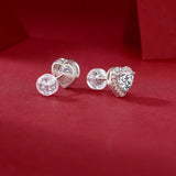 Classic Moissanite Heart Studs - Refined Earrings with a Radiant Finish
