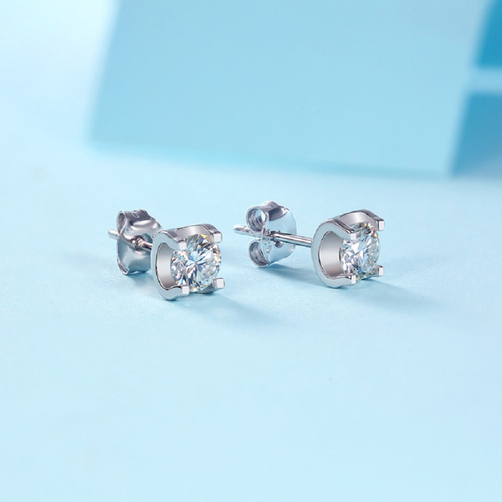 Sophisticated Moissanite Studs - Space-Inspired Jewelry with a Brilliant Sparkle