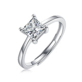 Anillo de compromiso de moissanita para mujer | Plata de ley 925 con baño de oro de 18 quilates | Diseño de seis garras