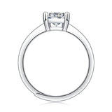Anillo de compromiso de moissanita para mujer | Plata de ley 925 con baño de oro de 18 quilates | Diseño de seis garras