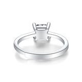 Anillo de compromiso de moissanita para mujer | Plata de ley 925 con baño de oro de 18 quilates | Diseño de seis garras