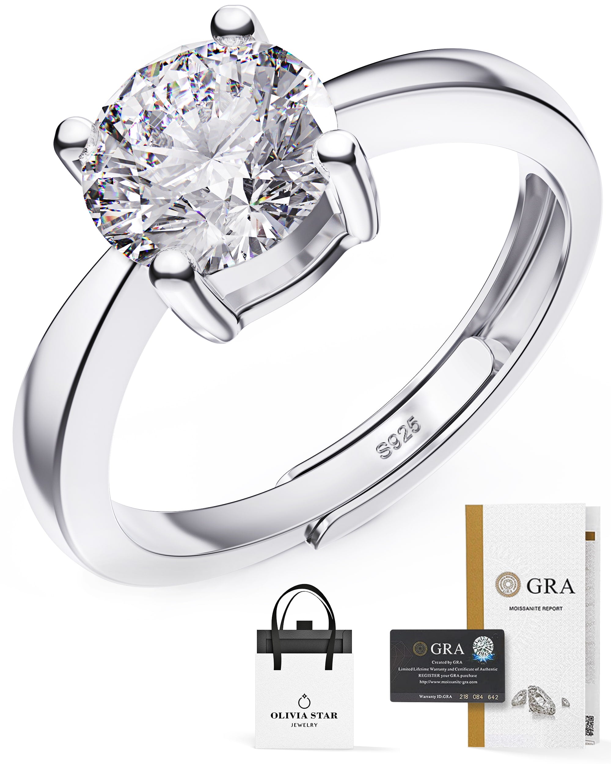 Brilliant Moissanite Shining Star Ring - Delicate and Elegant Engagement Jewelry