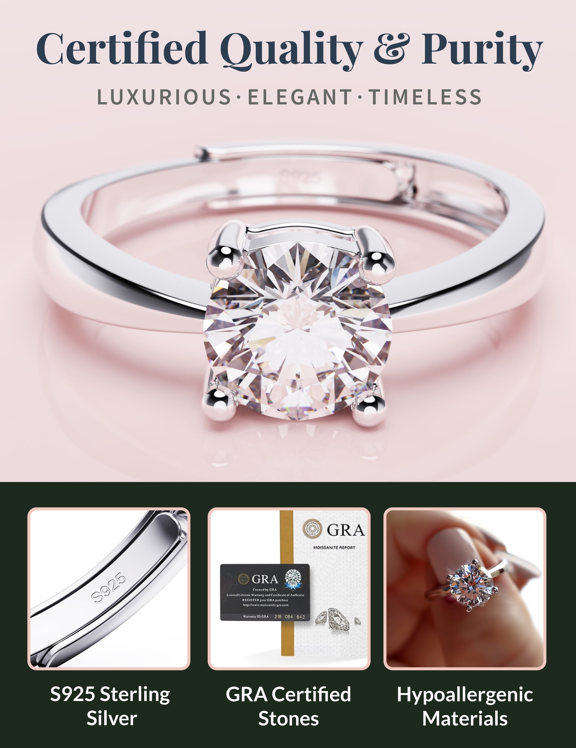 Classic Moissanite Ring - Shining Star-Inspired Jewelry with a Timeless Appeal